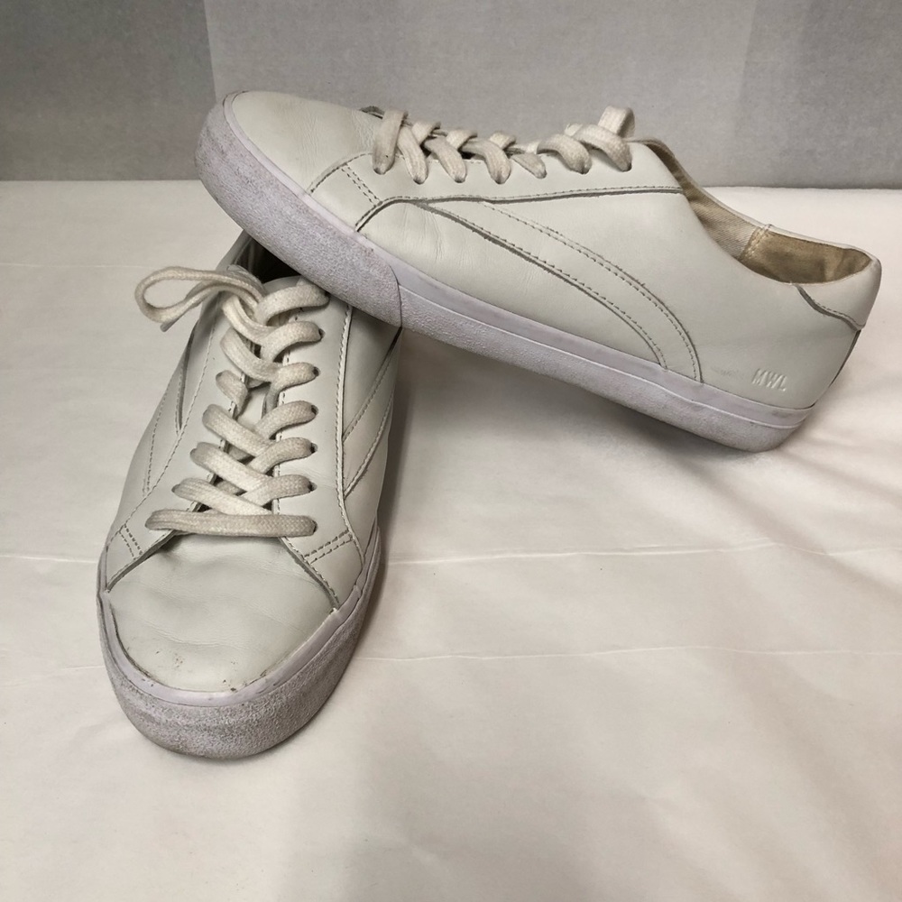 SIDEWALK LOW TOP SNEAKERS 👟 Madewell leather White 7.5 women great shape - Picture 4 of 14